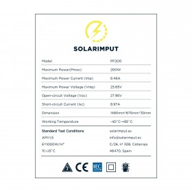 SOLARIMPUT PF200 Panel Solar Fijo Monocristalino 24V | 200W  - 4
